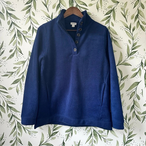 J Crew 1/4 snap fleece. Size small. Blue. - Picture 1 of 9